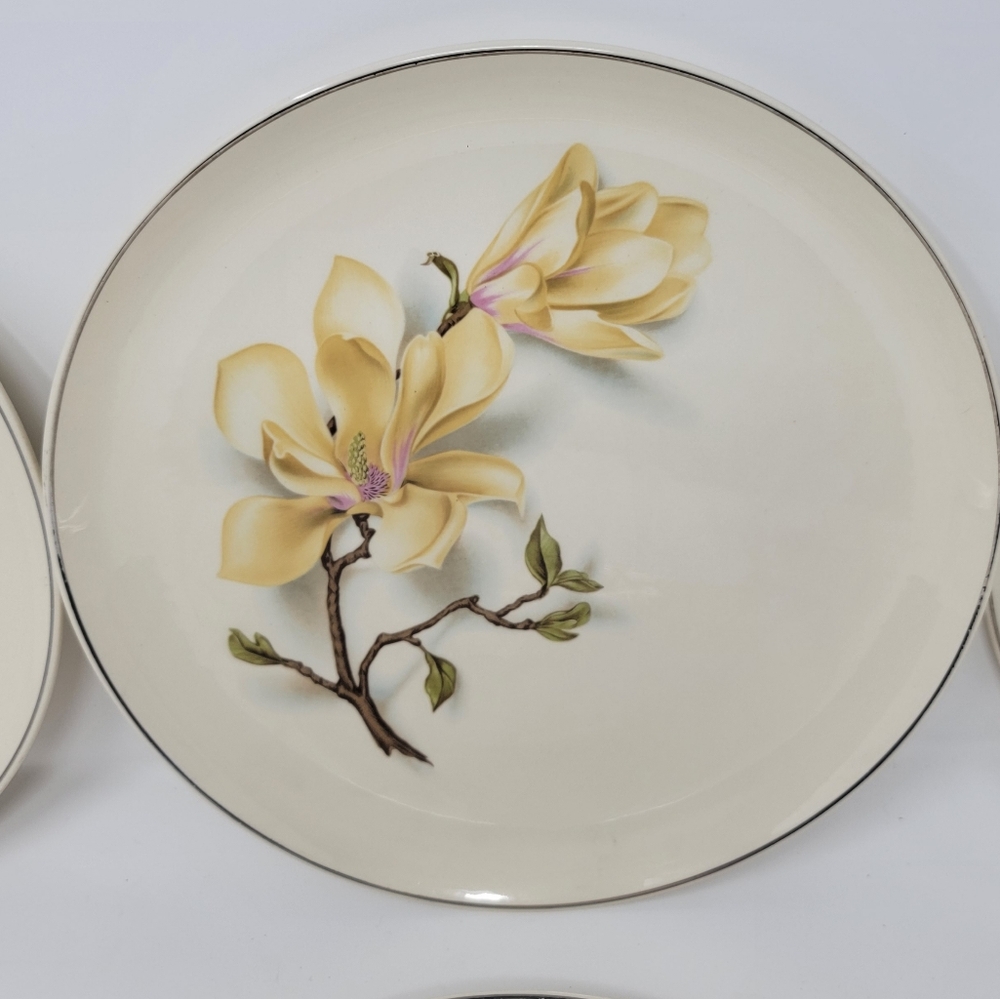 6 Vintage Universal Potteries Ballerina Dinner Plate Southern Gardens 9 7/8"